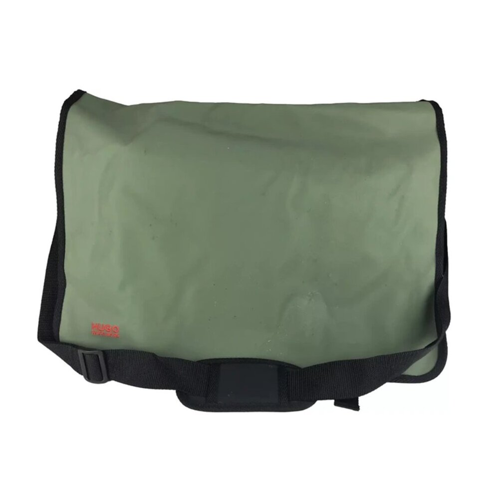 Hugo‎ Boss Unisex Green Black Crossbody Strap Bottle Pocket Messenger Bag